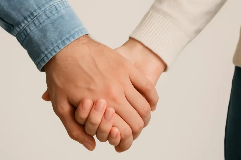 手を繋いでいる様子
