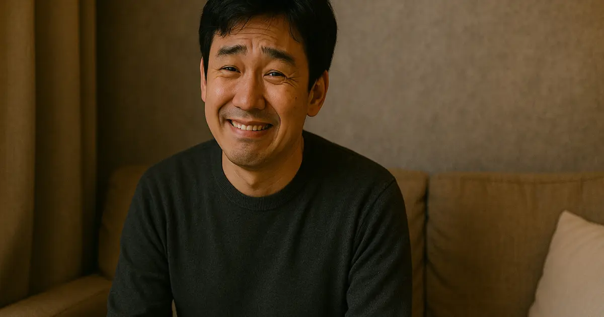 笑っている男性