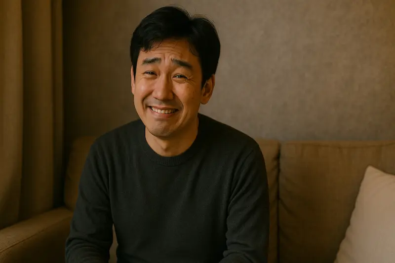 笑っている男性