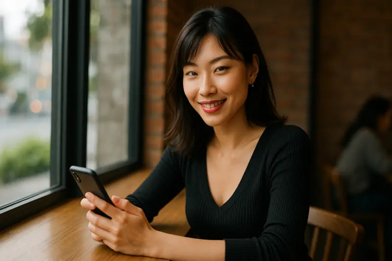 スマートフォンを持っている女性